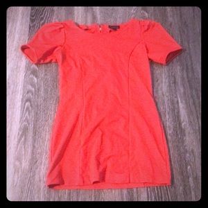 Bright orange mini dress